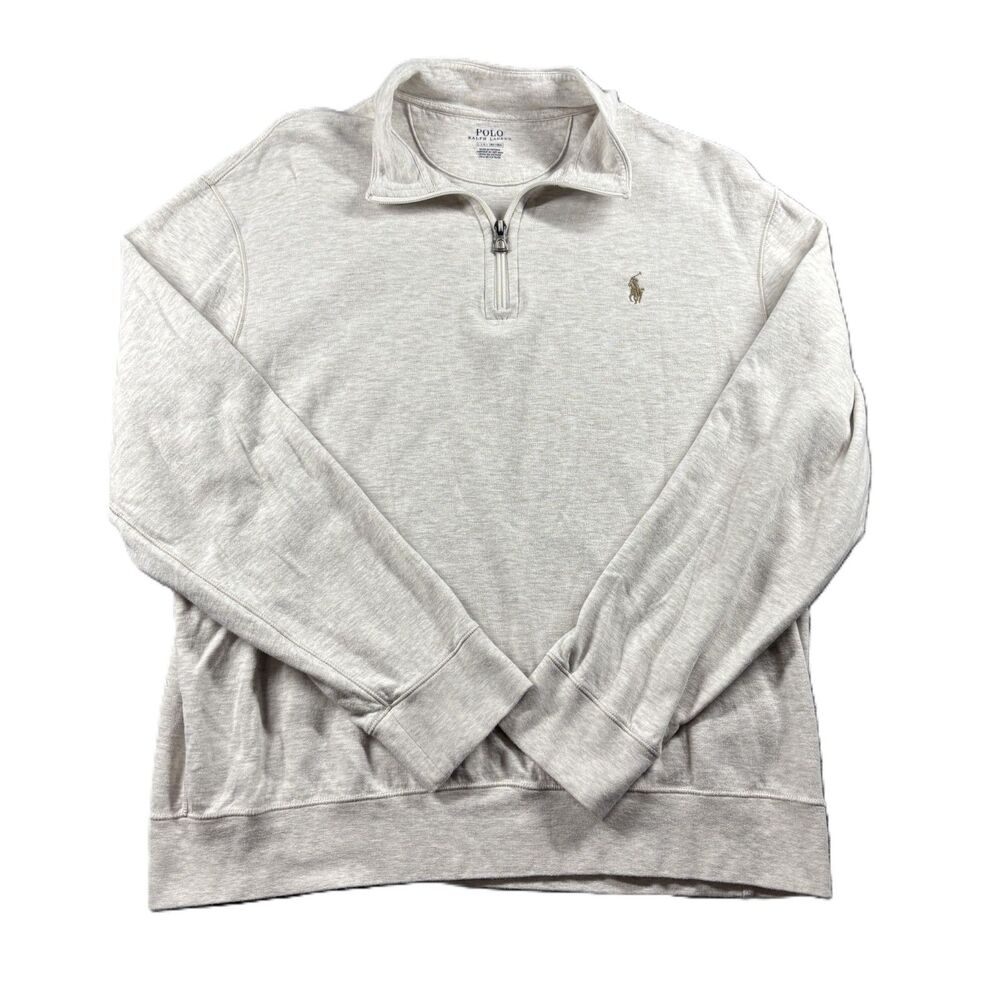 Polo Ralph Lauren Men Pullover 1/4 Zip Preppy Casual Oatmeal Large P242